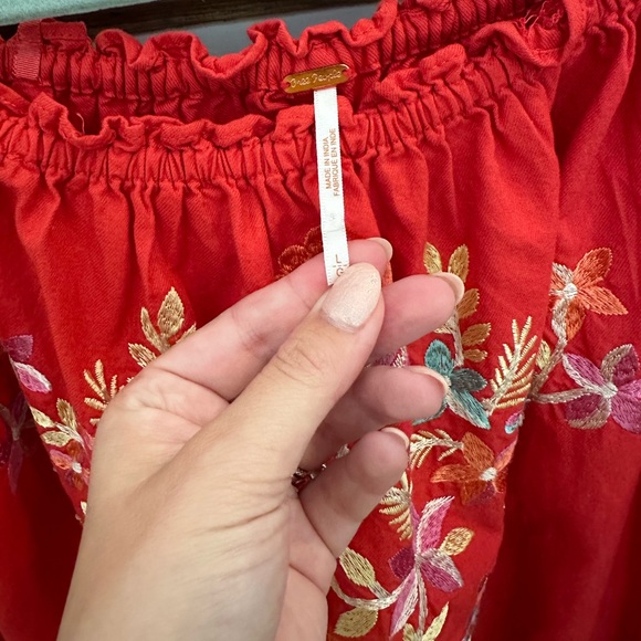 Free People Fleur Du Jour Embroidered Dress in Red - Picture 6 of 6